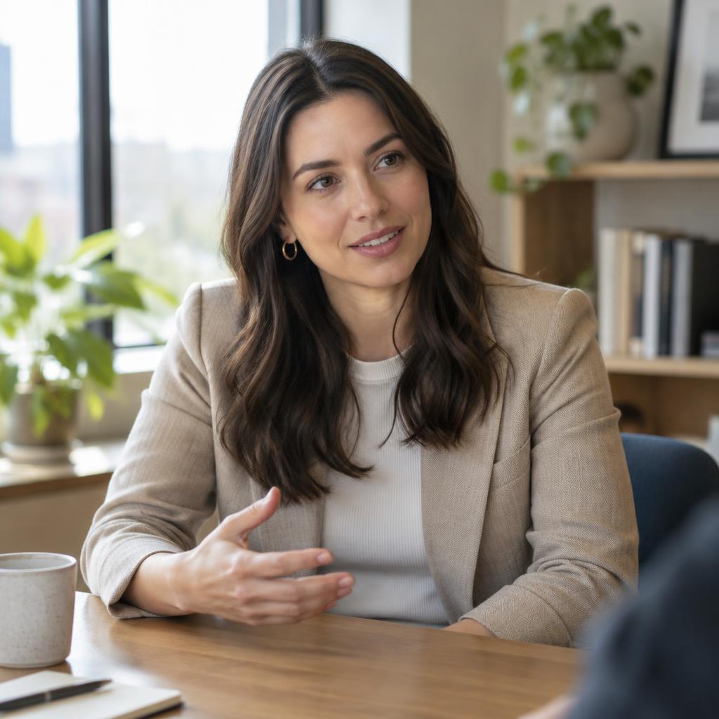 Professional speaking with a client during a consultation